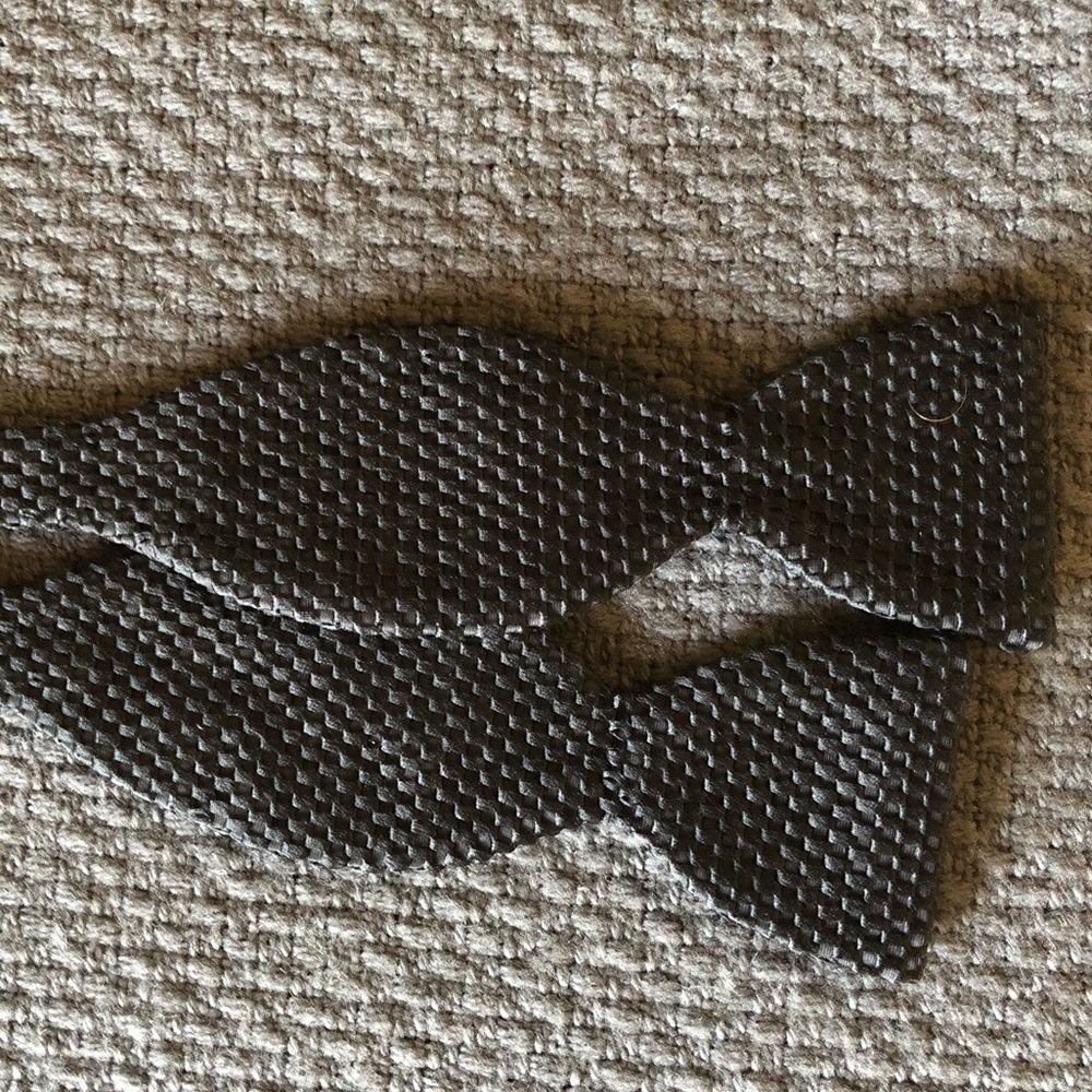 Custom Handmade Black Silk Bow Tie